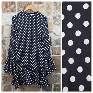 Caroline Constas Polka Dot Ruffle Sleeves Dress